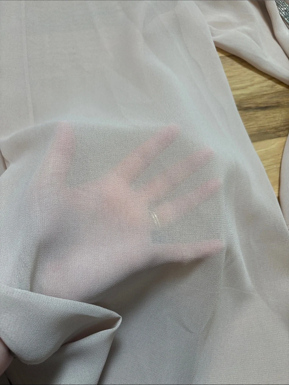 NWT Prelude Blush Sheer Open Front Cardigan with Crystal Sleeve Detail